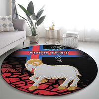 Personalized Faroe Islands Round Carpet Coat Of Arms Flag Style