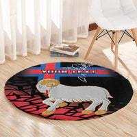 Personalized Faroe Islands Round Carpet Coat Of Arms Flag Style