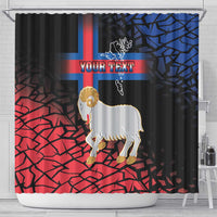Personalized Faroe Islands Shower Curtain Coat Of Arms Flag Style