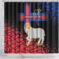 Personalized Faroe Islands Shower Curtain Coat Of Arms Flag Style
