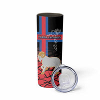 Personalized Faroe Islands Skinny Tumbler Coat Of Arms Flag Style