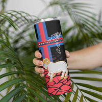 Personalized Faroe Islands Skinny Tumbler Coat Of Arms Flag Style