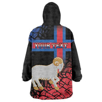 Personalized Faroe Islands Wearable Blanket Hoodie Coat Of Arms Flag Style