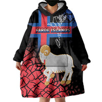 Personalized Faroe Islands Wearable Blanket Hoodie Coat Of Arms Flag Style