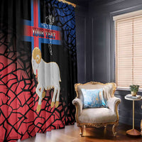 Personalized Faroe Islands Window Curtain Coat Of Arms Flag Style