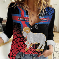 Personalized Faroe Islands Women Casual Shirt Coat Of Arms Flag Style