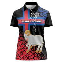Personalized Faroe Islands Women Polo Shirt Coat Of Arms Flag Style
