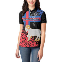 Personalized Faroe Islands Women Polo Shirt Coat Of Arms Flag Style