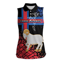 Personalized Faroe Islands Women Sleeveless Polo Shirt Coat Of Arms Flag Style