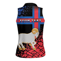 Personalized Faroe Islands Women Sleeveless Polo Shirt Coat Of Arms Flag Style