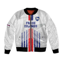 Custom Faroe Islands Football Bomber Jacket Go Champion White Version