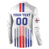 Custom Faroe Islands Football Button Sweatshirt Go Champion White Version