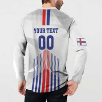 Custom Faroe Islands Football Button Sweatshirt Go Champion White Version