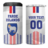 Custom Faroe Islands Football 4 in 1 Can Cooler Tumbler Go Champion White Version