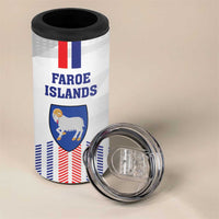 Custom Faroe Islands Football 4 in 1 Can Cooler Tumbler Go Champion White Version