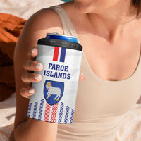 Custom Faroe Islands Football 4 in 1 Can Cooler Tumbler Go Champion White Version