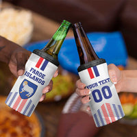 Custom Faroe Islands Football 4 in 1 Can Cooler Tumbler Go Champion White Version