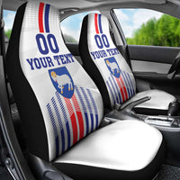 Custom Faroe Islands Football Car Seat Cover Go Champion White Version