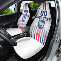 Custom Faroe Islands Football Car Seat Cover Go Champion White Version