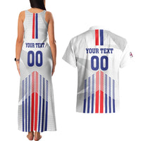 Custom Faroe Islands Football Couples Matching Tank Maxi Dress and Hawaiian Shirt Go Champion White Version
