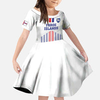 Custom Faroe Islands Football Family Matching Long Sleeve Bodycon Dress and Hawaiian Shirt Go Champion White Version