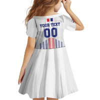 Custom Faroe Islands Football Family Matching Off The Shoulder Long Sleeve Dress and Hawaiian Shirt Go Champion White Version