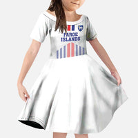 Custom Faroe Islands Football Family Matching Off Shoulder Maxi Dress and Hawaiian Shirt Go Champion White Version