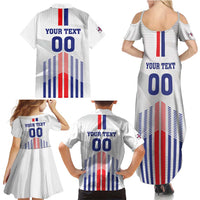 Custom Faroe Islands Football Family Matching Summer Maxi Dress and Hawaiian Shirt Go Champion White Version
