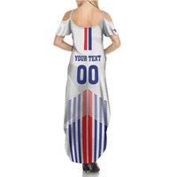 Custom Faroe Islands Football Family Matching Summer Maxi Dress and Hawaiian Shirt Go Champion White Version