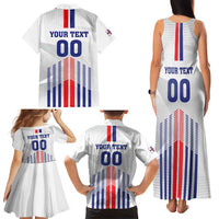 Custom Faroe Islands Football Family Matching Tank Maxi Dress and Hawaiian Shirt Go Champion White Version