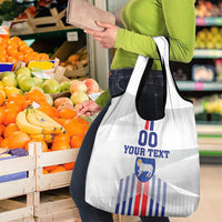 Custom Faroe Islands Football Grocery Bag Go Champion White Version