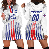 Custom Faroe Islands Football Hoodie Dress Go Champion White Version