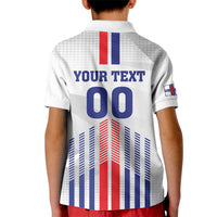Custom Faroe Islands Football Kid Polo Shirt Go Champion White Version