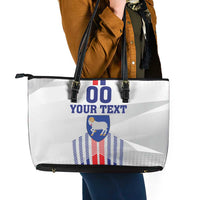 Custom Faroe Islands Football Leather Tote Bag Go Champion White Version