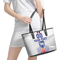 Custom Faroe Islands Football Leather Tote Bag Go Champion White Version
