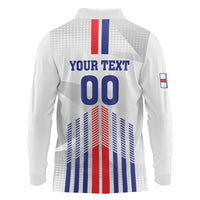 Custom Faroe Islands Football Long Sleeve Polo Shirt Go Champion White Version