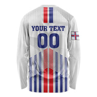 Custom Faroe Islands Football Long Sleeve Shirt Go Champion White Version