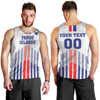 Custom Faroe Islands Football Men Tank Top Go Champion White Version