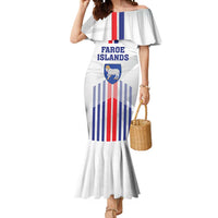 Custom Faroe Islands Football Mermaid Dress Go Champion White Version