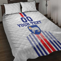 Custom Faroe Islands Football Quilt Bed Set Go Champion White Version