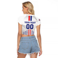 Custom Faroe Islands Football Raglan Cropped T Shirt Go Champion White Version