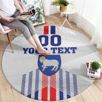 Custom Faroe Islands Football Round Carpet Go Champion White Version