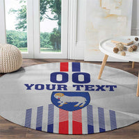Custom Faroe Islands Football Round Carpet Go Champion White Version
