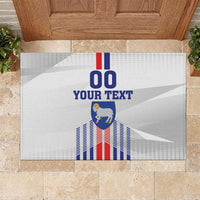 Custom Faroe Islands Football Rubber Doormat Go Champion White Version