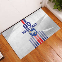 Custom Faroe Islands Football Rubber Doormat Go Champion White Version