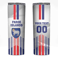 Custom Faroe Islands Football Skinny Tumbler Go Champion White Version