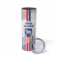 Custom Faroe Islands Football Skinny Tumbler Go Champion White Version