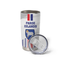 Custom Faroe Islands Football Tumbler Cup Go Champion White Version