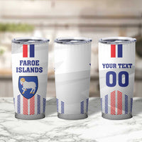 Custom Faroe Islands Football Tumbler Cup Go Champion White Version