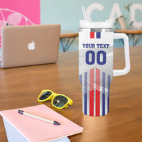 Custom Faroe Islands Football Tumbler With Handle Go Champion White Version